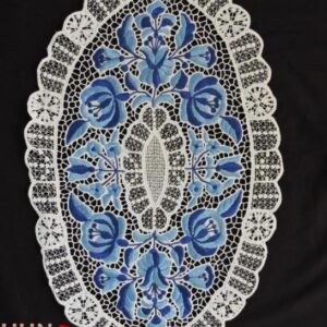 Riselt Terítő Kék Hímzéses Áttört 48x30 cm