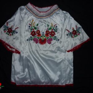 BLÚZ SELYEM kalocsai színes mintás