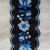 Könyvjelző hímzett fekete kék matyó 20x6 cm