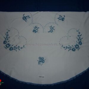 Nagyterítő kék hímzéses kör 150 cm