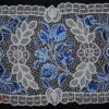 Riselt terítő kalocsai áttört kék 73x33 cm