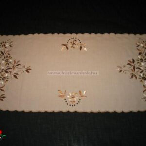 Terítő hímzett drapp margarettás 85x35 cm