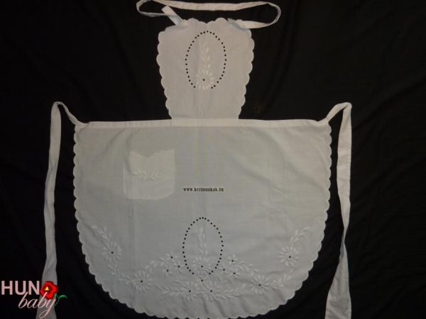 Kötény melles fehér nagy méret 90x55 cm