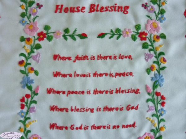 Házi Áldás,Kalocsai House Blessing 43x33 cm