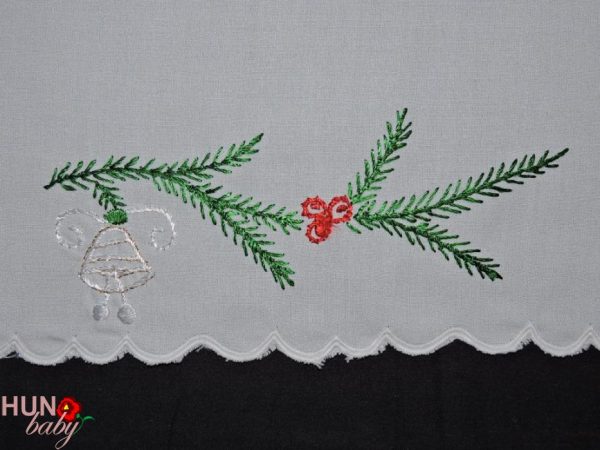 Karácsonyi terítő futó kézi színes hímzéssel 85x35 cm