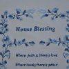 Házi Áldás,House Blessing kék hímzés 43x33 cm