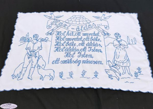 Falvédő előnyomott szegett,Házi áldás 82x52 cm