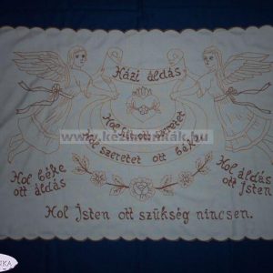 FALVÉDŐ Házi áldás drapp hímzéses 85x58