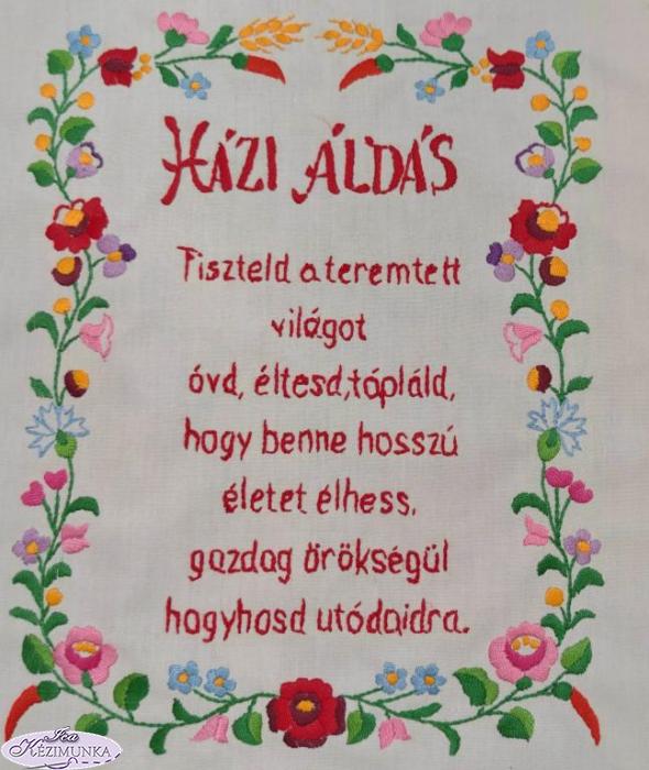 Házi Áldás"Tiszteld a teremtett"hímzett43x33cm