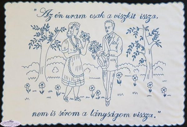 Előnyomott falvédő szegett,Az én uram 82x56cm