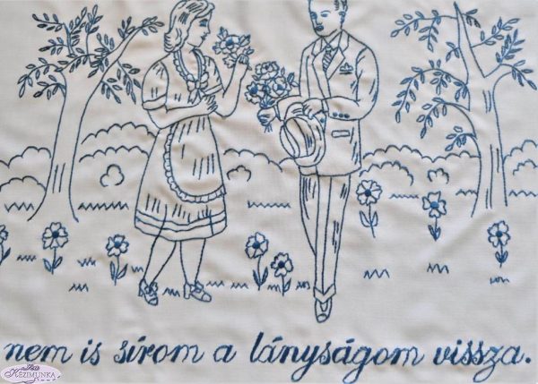 Falvédő előnyomott,szegett,Az én uram csak a vizet issza