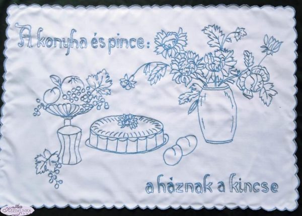 Előnyomott falvédő szegett,A konyha és pince 75x52cm