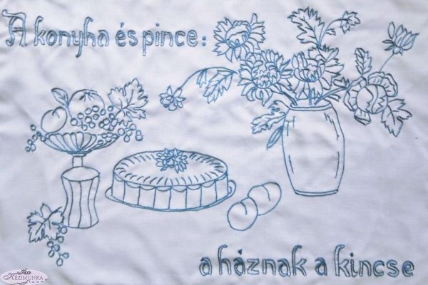 Előnyomott falvédő szegett,A konyha és pince 75x52cm