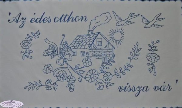 Falvédő előnyomott szegett,Az édes otthon 77x48cm