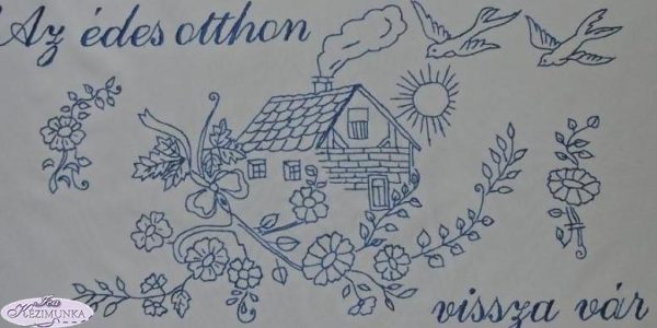 Falvédő előnyomott szegett,Az édes otthon 77x48cm
