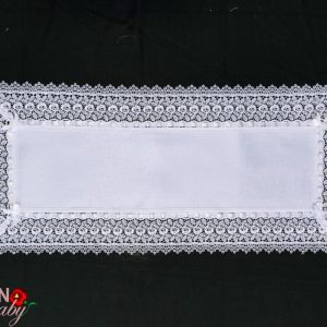 Csipkés szélű terítő fehér 88x38 cm