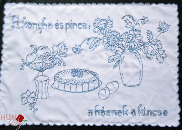 Előnyomott falvédő szegett, A konyha és pince 75x52cm