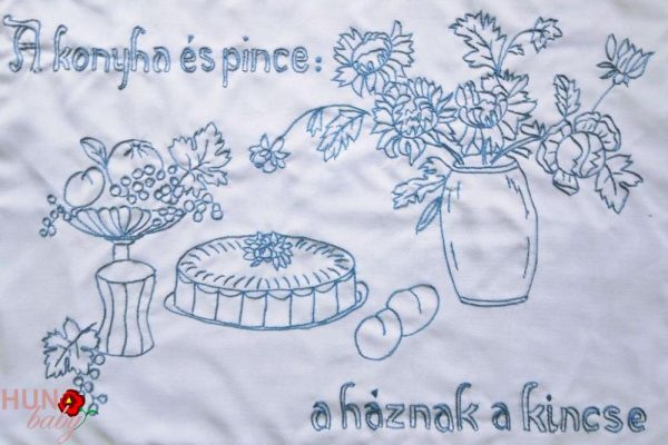 Előnyomott falvédő szegett, A konyha és pince 75x52cm