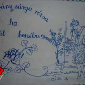 Falvédő előnyomott szegetlen, Halvány Sárga Rózsa, 85x55 cm