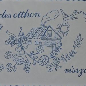 Falvédő előnyomott szegett, Az édes otthon 77x48cm