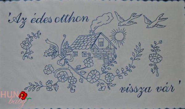 Falvédő előnyomott szegett, Az édes otthon 77x48cm