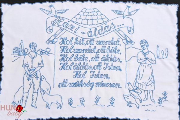 Falvédő előnyomott szegett, Házi áldás 82x52 cm