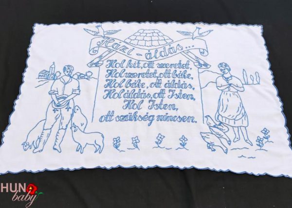 Falvédő előnyomott szegett, Házi áldás 82x52 cm