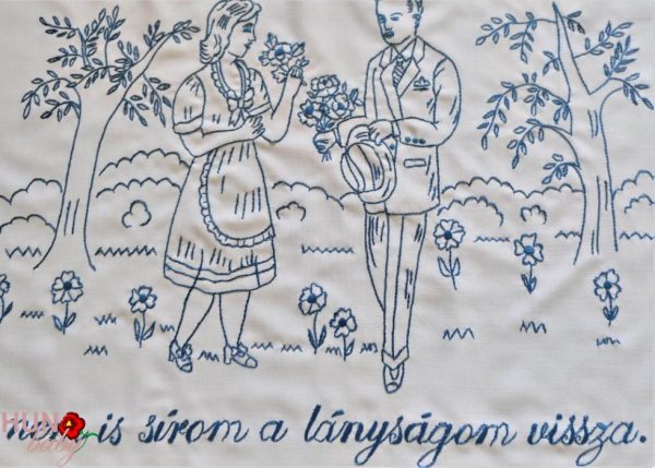 Falvédő hímzett, Az én uram csak a vizet issza