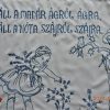 Falvédő hímzett, Száll a madár ágról, kék 82x55 cm