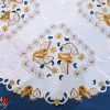 Géppel hímzett terítő fehér pipacsos kör 85 cm