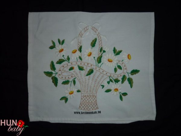 Hímzett párnahuzat kosaras 55x40cm