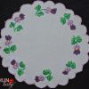Hímzett terítő ibolyás kör 17x17 cm