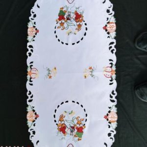 Húsvéti terítő gépi fehér nyuszis 120x60 cm