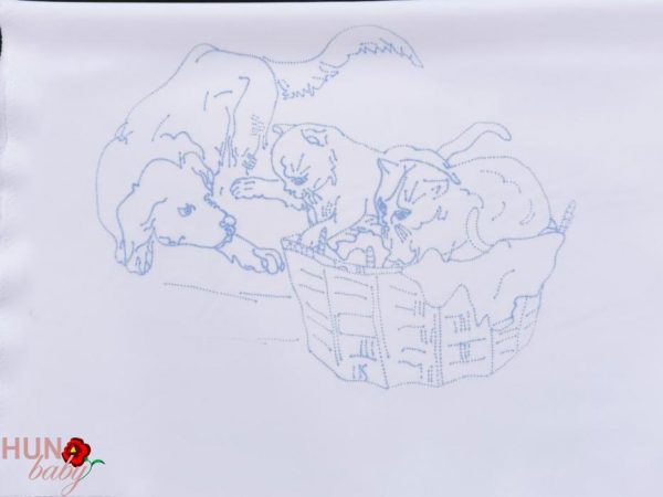 Párnahuzat előnyomott kutyás cicás 58x45