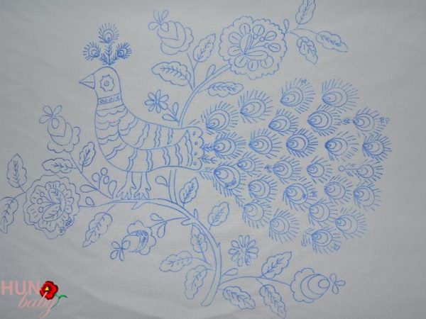Párnahuzat előnyomott pávás 58x45cm