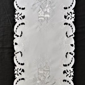 Karácsonyi terítő gépi fehér 85x35 cm