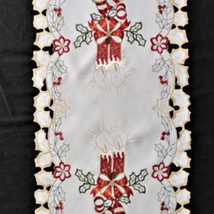 Karácsonyi terítő gépi fehér 85x35 cm