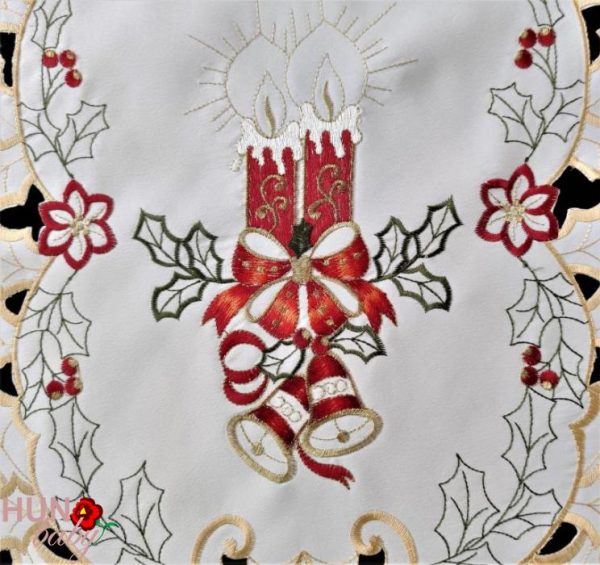 Karácsonyi terítő gépi fehér 85x35 cm