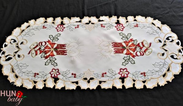 Karácsonyi terítő gépi fehér 85x35 cm