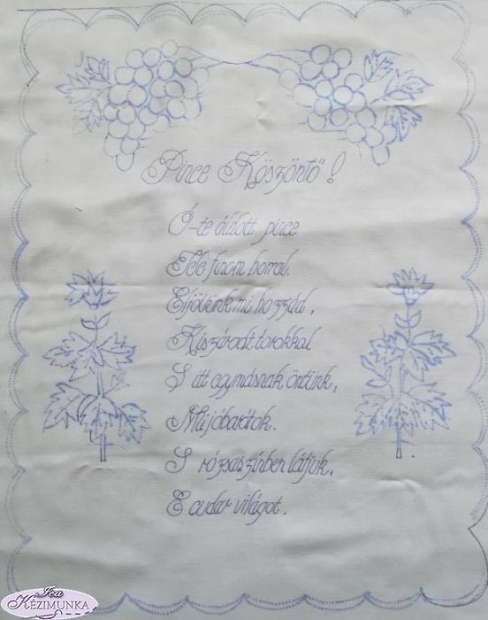 Pince Köszöntő,falikép előnyomott szegettlen 43x33 cm
