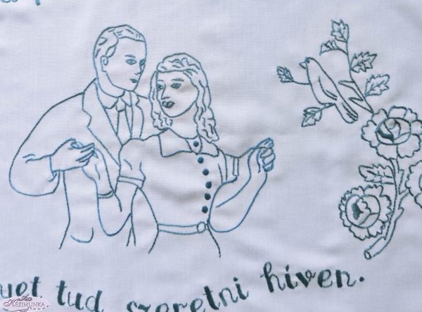 Falikép előnyomott,szegett,Egy a párom egy a szívem 82x55 cm