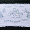 Falikép előnyomott,szegett,Egy a párom egy a szívem 82x55 cm