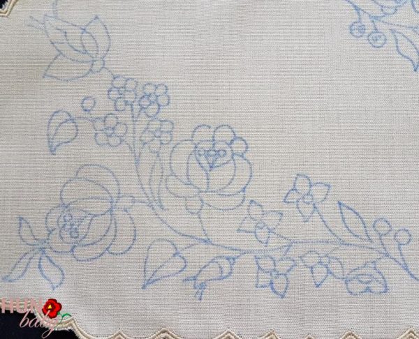 Előnyomott szegett kalocsai drapp 38x18 cm