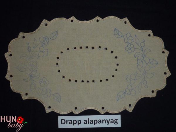 Előnyomott terítő drapp szegett, luggalt 34x20 cm