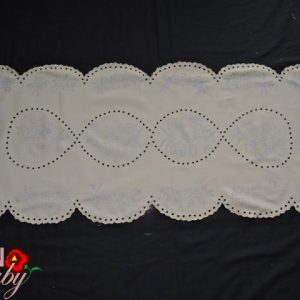 Előnyomott terítő szegett luggalt drapp 100x42 cm