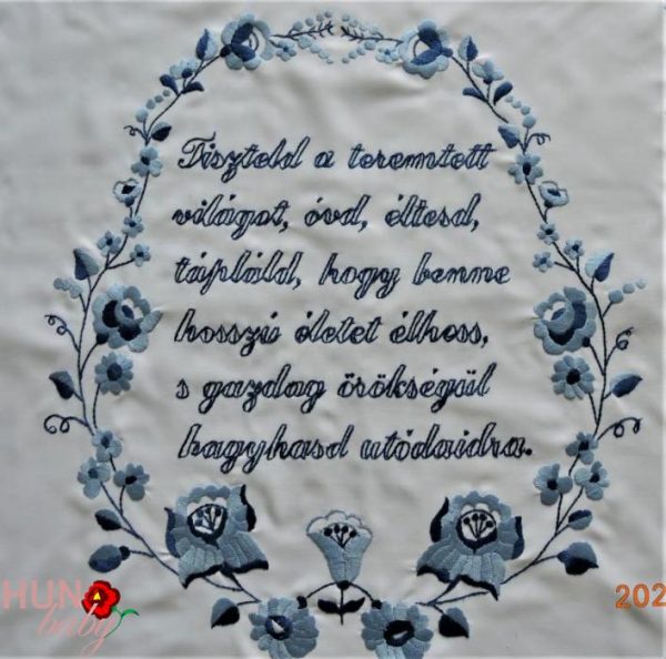 Falikép előnyomott kalocsai- Tiszteld a teremtett - 60x50 cm