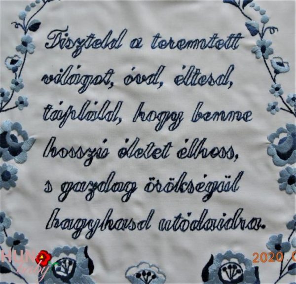 Falikép előnyomott kalocsai- Tiszteld a teremtett - 60x50 cm