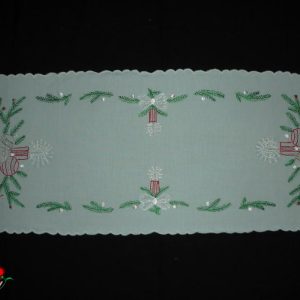 Karácsonyi terítő előnyomott futó szegett 85x35 cm