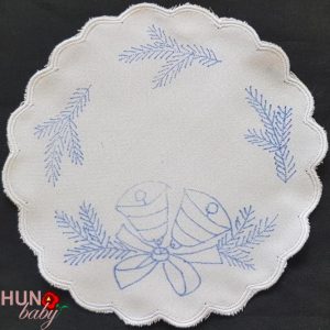 Karácsonyi terítő előnyomott szegett kör 16 cm