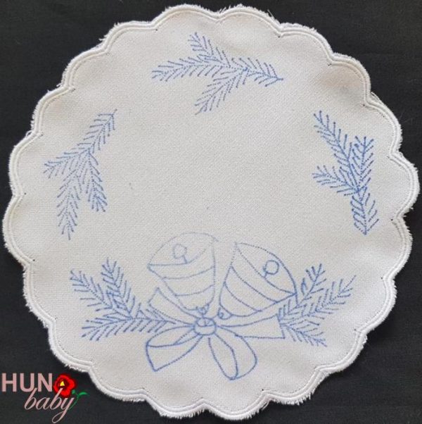Karácsonyi terítő előnyomott szegett kör 16 cm